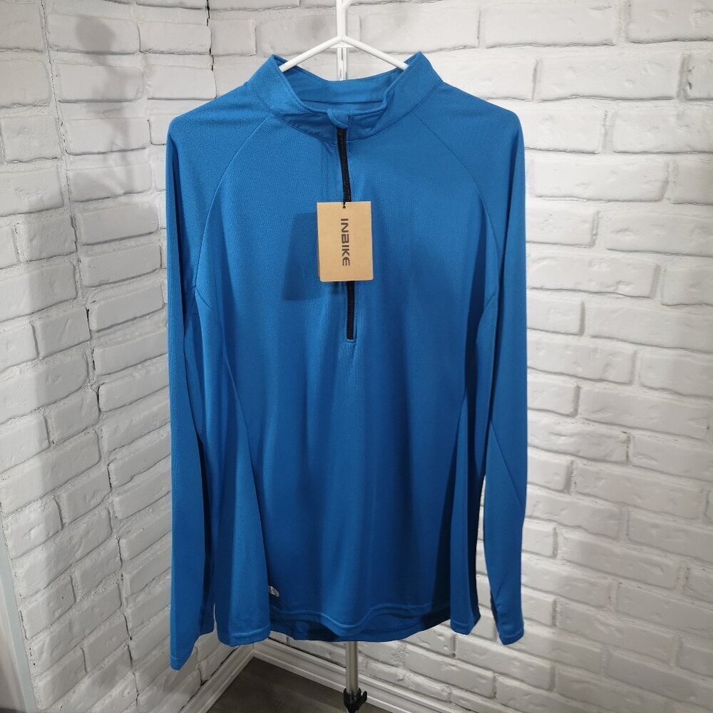 NWT Inbike Dry in Storm Ladies Size 2XL Royal Blue  1/4 Zip Bicycle Jersey